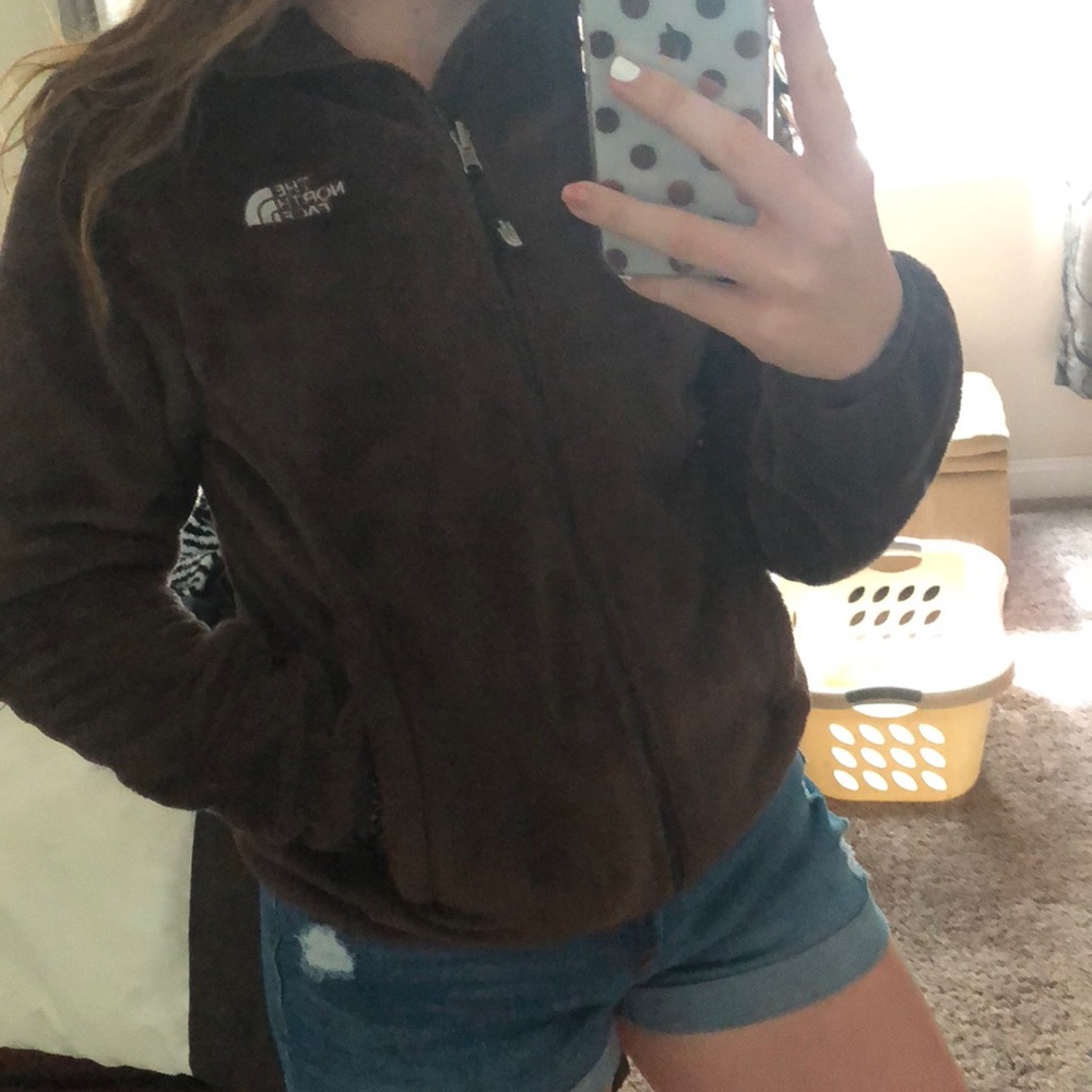 Brown north face zip up!